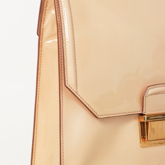 Miu Miu Gemma Vernice Leather Top-Handle Flap Bag - Picture 7 of 13